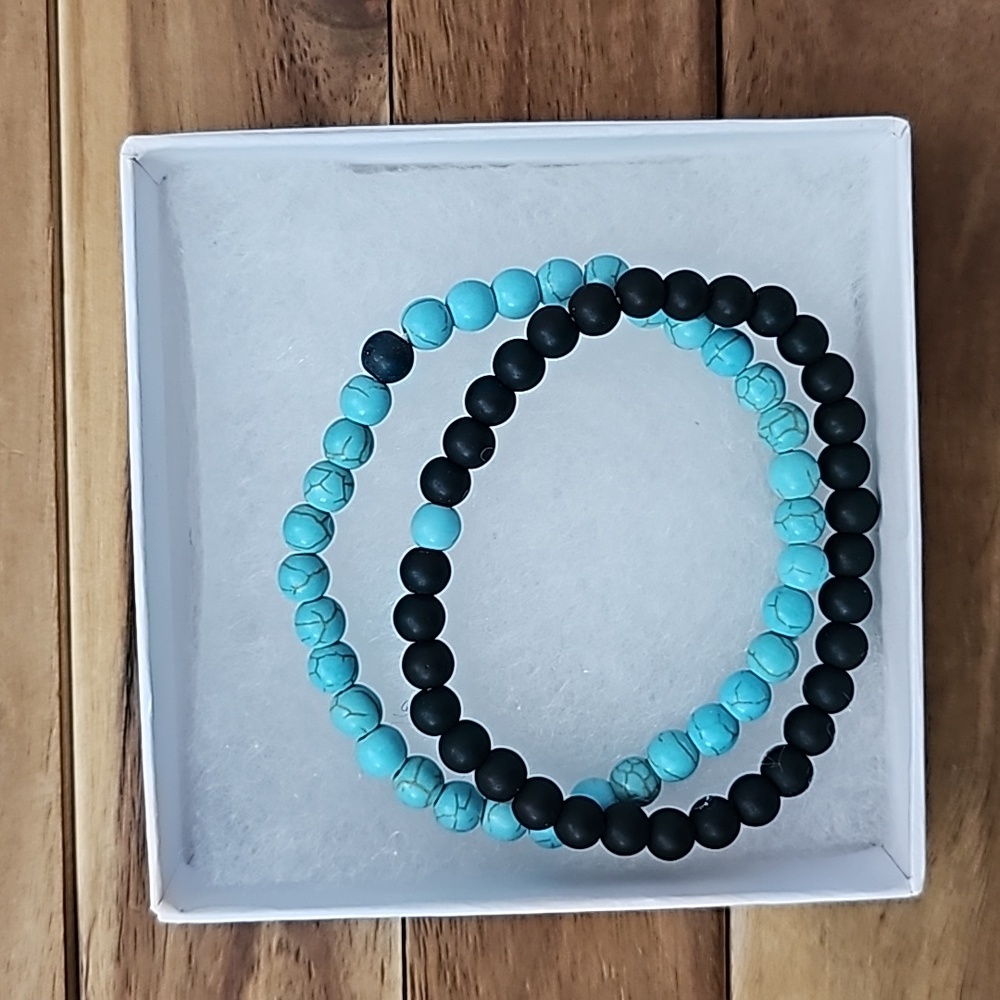 Natural Lava Stone Tiger Eye Beaded Yoga Bracelets, Elasticated
